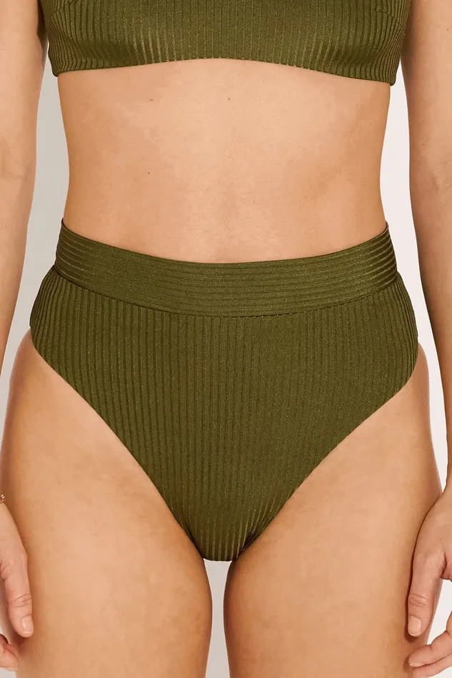 Le Pop Lingerie Vibrators Albertine Alia Bikini Highleg Slip Kaki