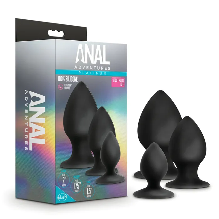 Male Sex Toys Lonbrook Anal Adventures Platinum Silicone Anal Plug Kit