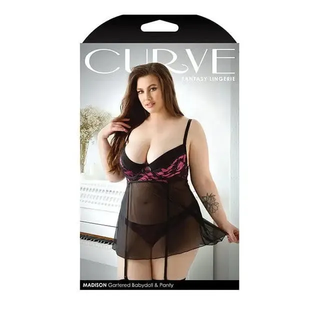 Curve Madison Gartered Babydoll Panty by Fantasy Lingerie Fantasy Lingerie Vibrators