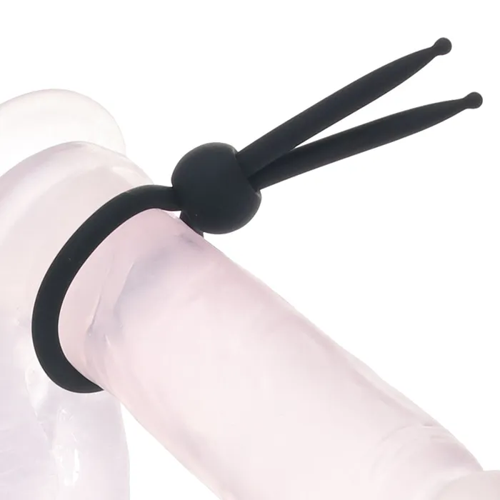 Female Sex Toys CalExotics Alpha Liquid Silicone Lasso Ring in Black