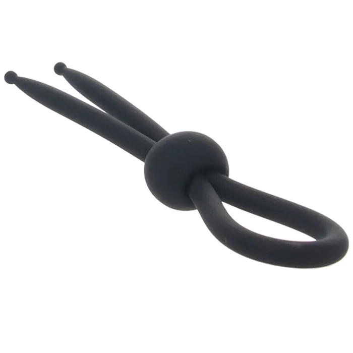 Female Sex Toys CalExotics Alpha Liquid Silicone Lasso Ring in Black