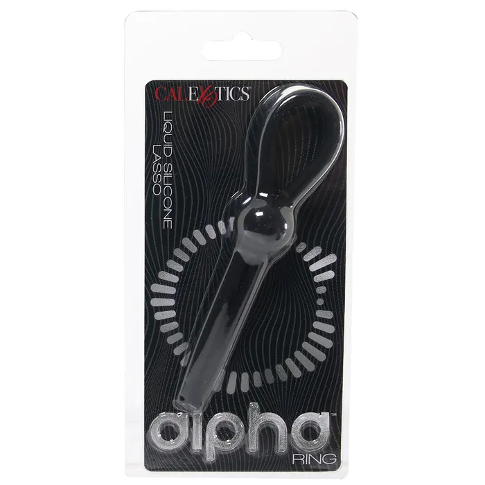 Female Sex Toys CalExotics Alpha Liquid Silicone Lasso Ring in Black