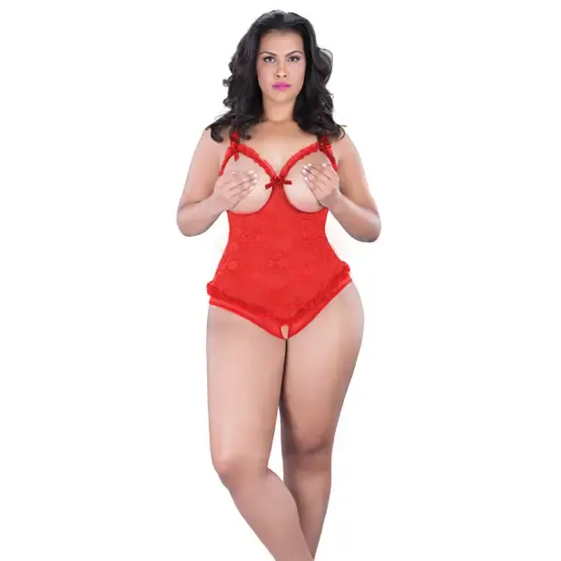 Lace Open Cup Crotchless Teddy Oh La La Cheri Male Sex Toys