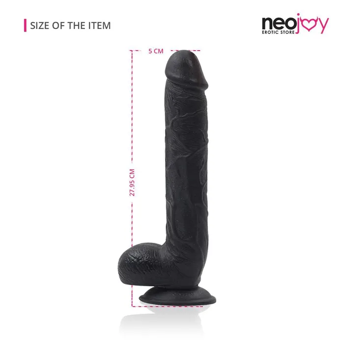 Neojoy Dildos Neojoy RealWill Dildo Black 28cm 11 inch Hybrid Lubido Lube Sachet
