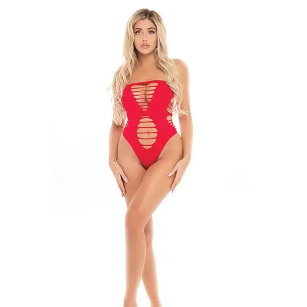 Pink Lipstick Treat Me Right Strapless Bodysuit Os Rene Rofe Vibrators