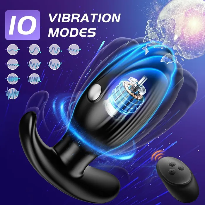 Amovibe Male Sex Toys Electrical Stimulation Butt Plug with Vibration
