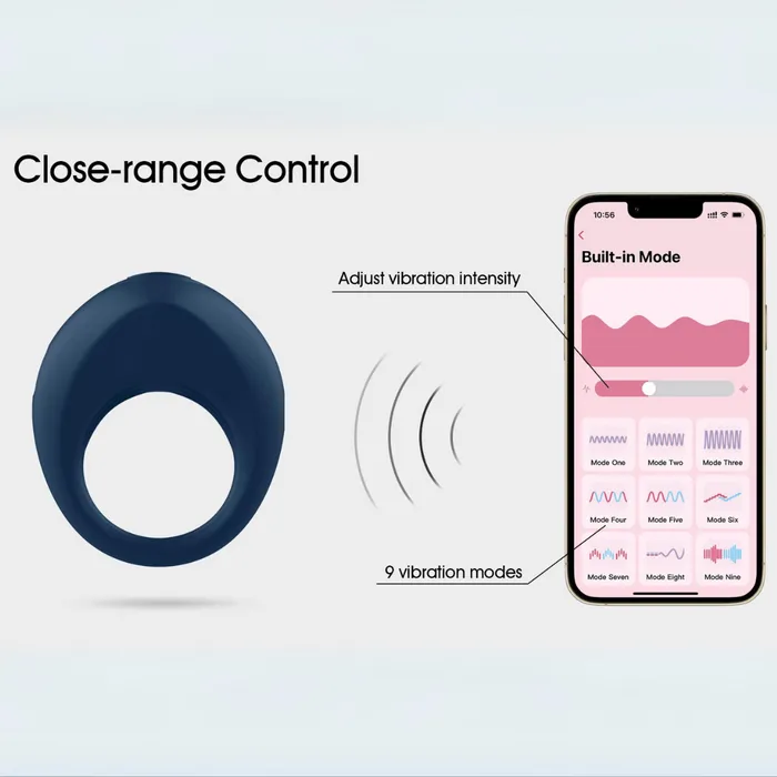 Male Sex Toys Winyi Alan App Control Cock Ring Blue Winyi